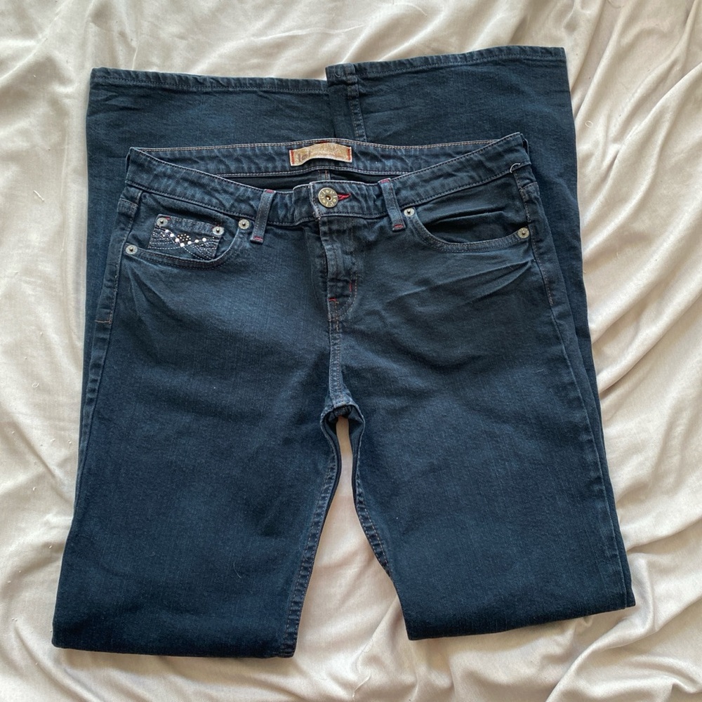 L.e.i. Low-rise bootcut jeans with rhinestone details #y2kstyle